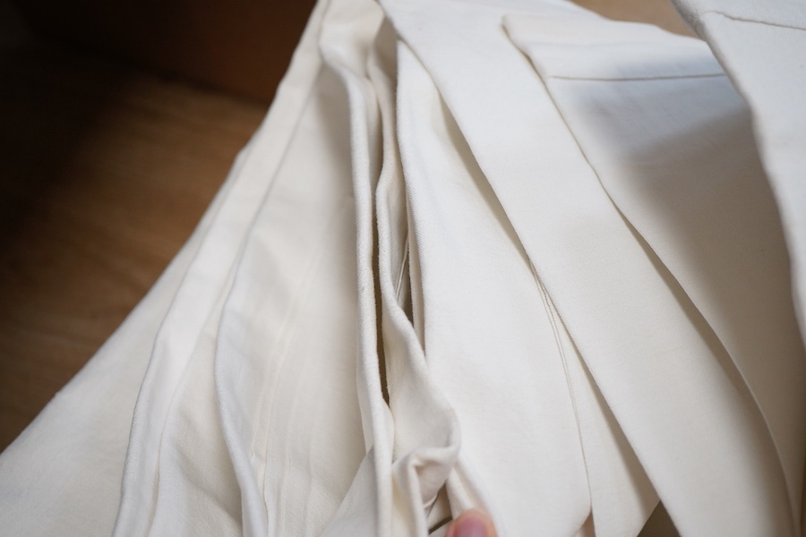 Eight French provincial coarse linen sheets